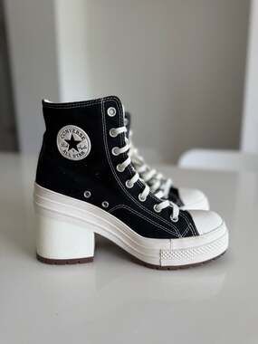 Converse Chuck 70 De Luxe Heel Black Egret Sneakers Size W10 /8M